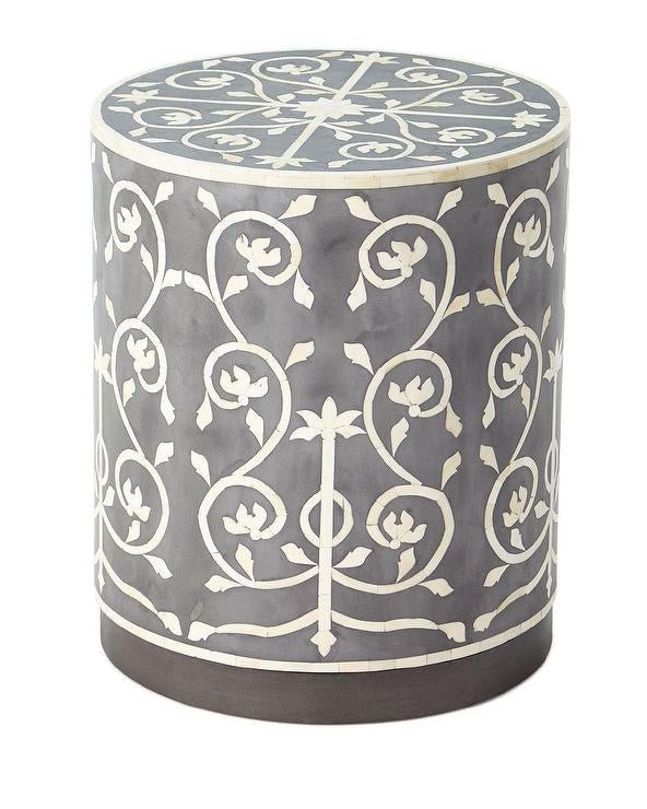Buy Floral Bone Inlay Side Table by Tantra - at White Doors & Co