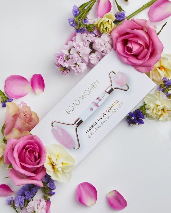 Buy Floral Quartz Facial Roller by Bopo Woman - at White Doors & Co