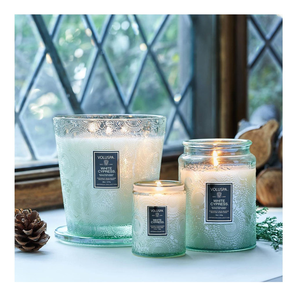 Buy French Cade & Lavender Glass Candle by Voluspa - at White Doors & Co