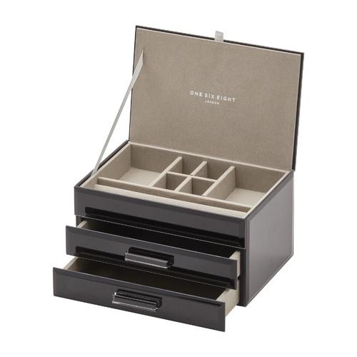 Buy Gabriella Jewellery Box -Black (M) by P S Home and Living - at White Doors & Co