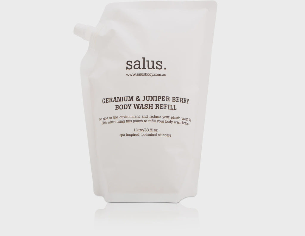 Buy Geranium & Juniper Berry Body Wash Refill 1 Litre by Salus - at White Doors & Co