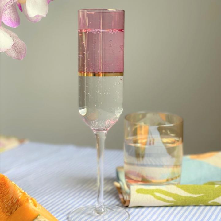 Buy Gilda Champagne Flute Rose/Gold by The Source - at White Doors & Co
