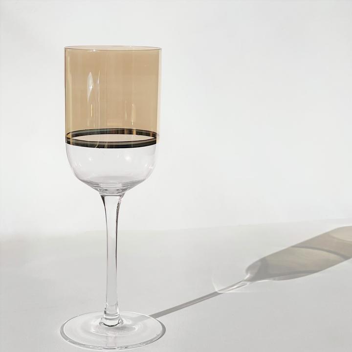 Buy Gilda Wine Glass Amber/Gold by The Source - at White Doors & Co