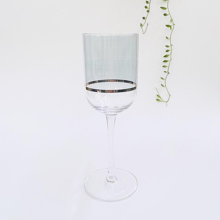 Buy Gilda Wine Glass Blue/Gold by The Source - at White Doors & Co