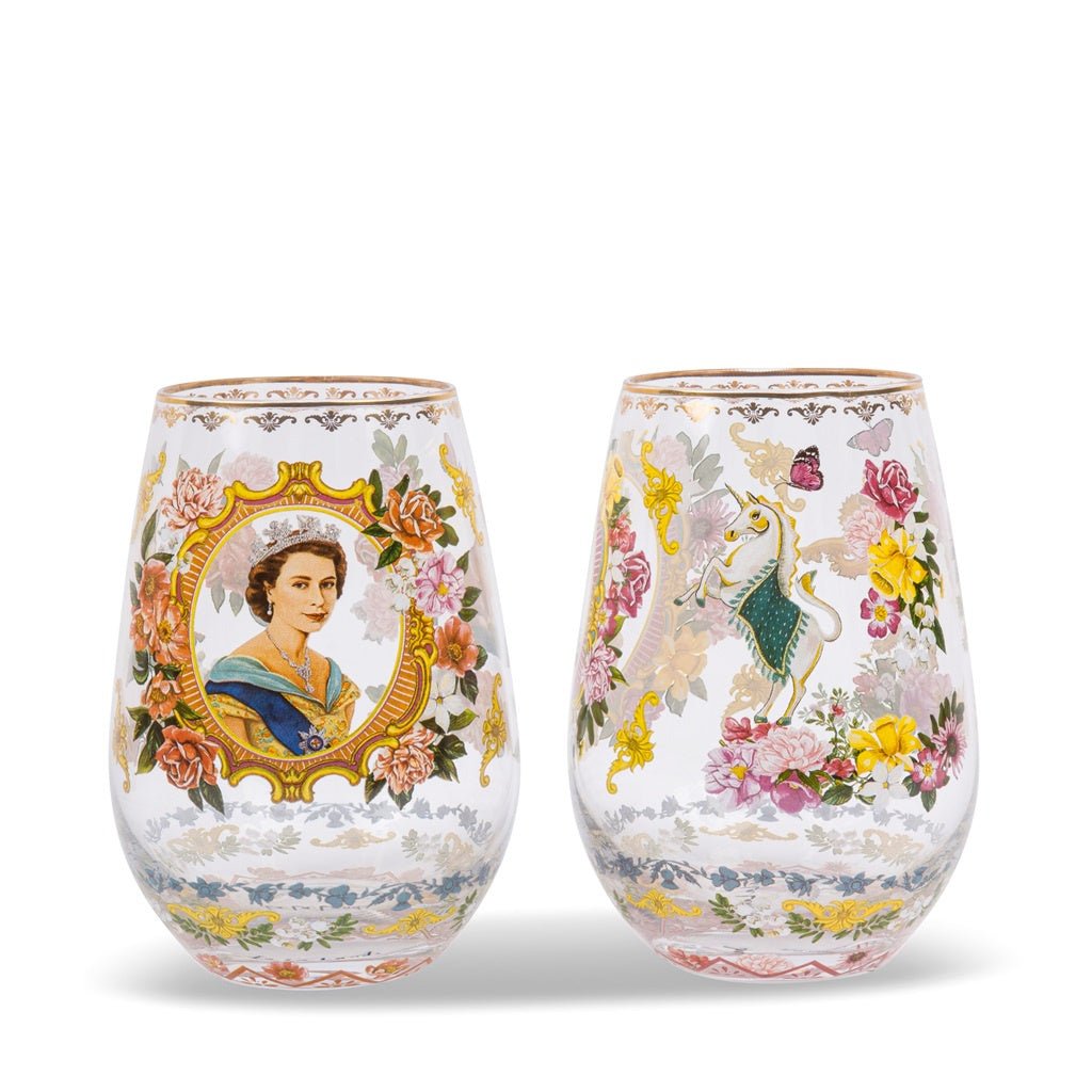 Buy Glass Tumbler - Her Majesty The Queen by La La Land - at White Doors & Co