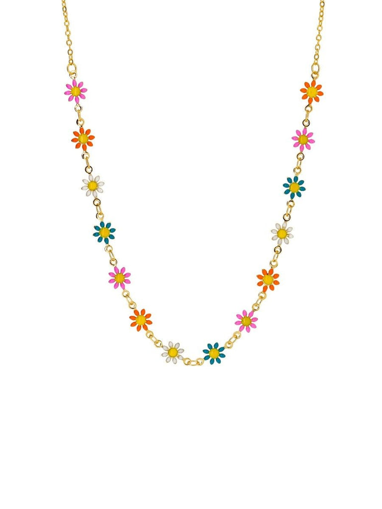 Buy Gold Mixed Daisy Chain Necklace by Tiger Tree - at White Doors & Co