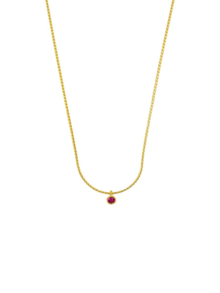 Buy Gold Petite Ruby Crystal Necklace by Tiger Tree - at White Doors & Co