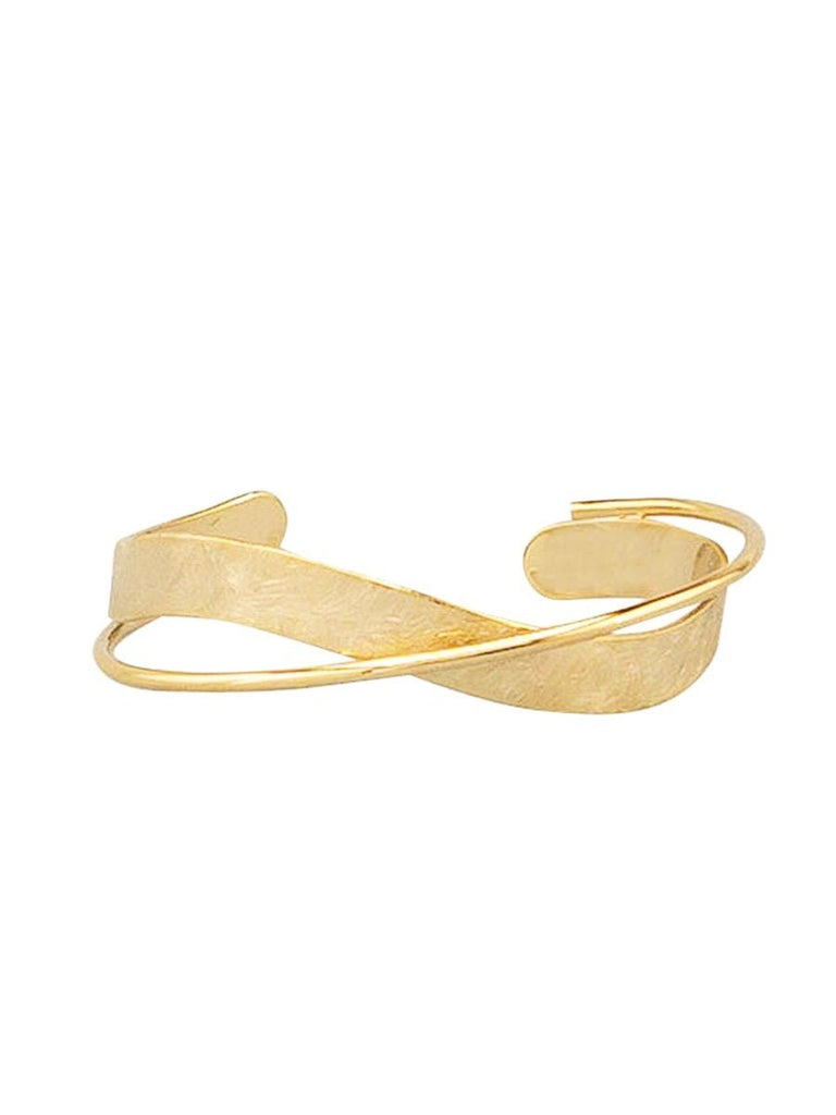 Buy Gold Scratched Twist Bangle by Tiger Tree - at White Doors & Co