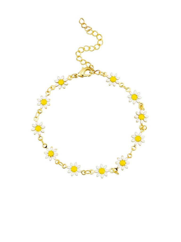 Buy Gold White Daisy Chain Bracelet by Tiger Tree - at White Doors & Co
