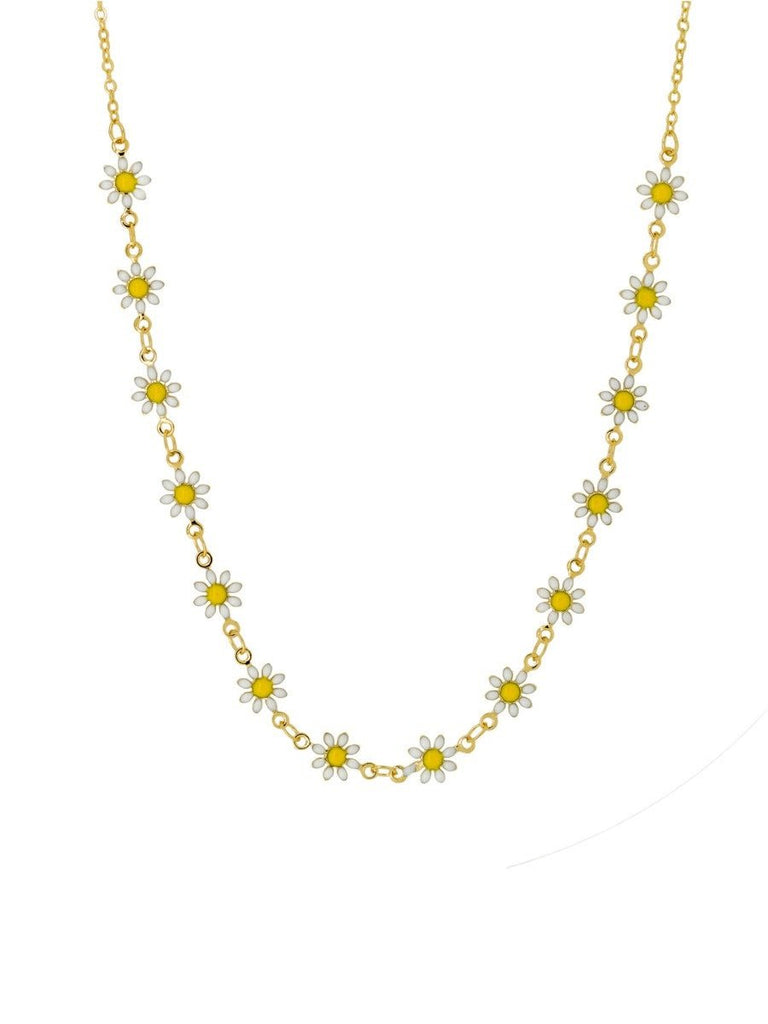 Buy Gold White Daisy Chain Necklace by Tiger Tree - at White Doors & Co