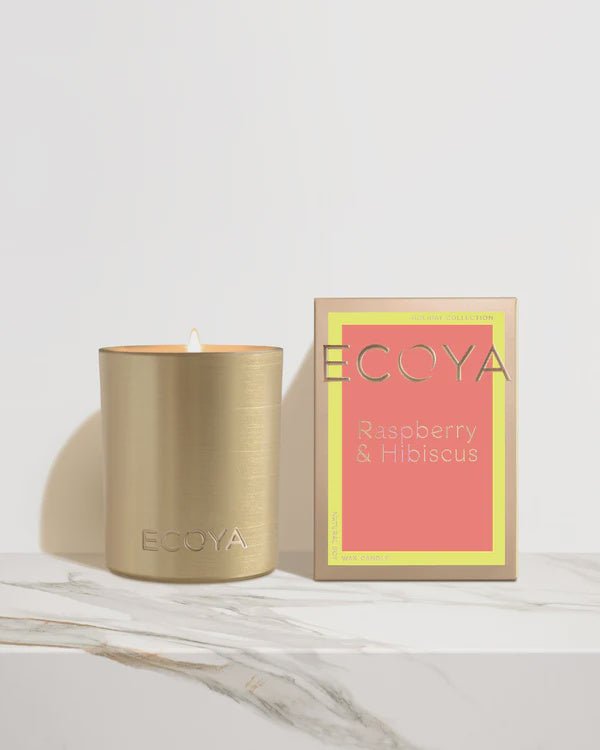 Buy Holiday: Raspberry & Hibiscus Goldie Candle by Ecoya - at White Doors & Co