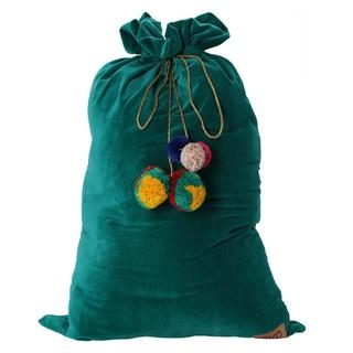 Buy JADE GREEN VELVET SANTA SACK by Kip & Co - at White Doors & Co