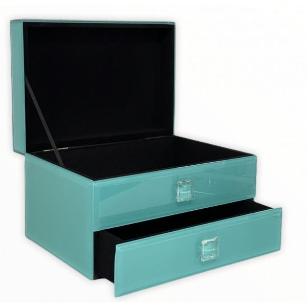 Buy Jewel Box - 2 Drawer - Cyan by Flair - at White Doors & Co