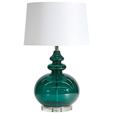 Buy LAMP -Green Base with White Shade by Canvas & Sasson - at White Doors & Co