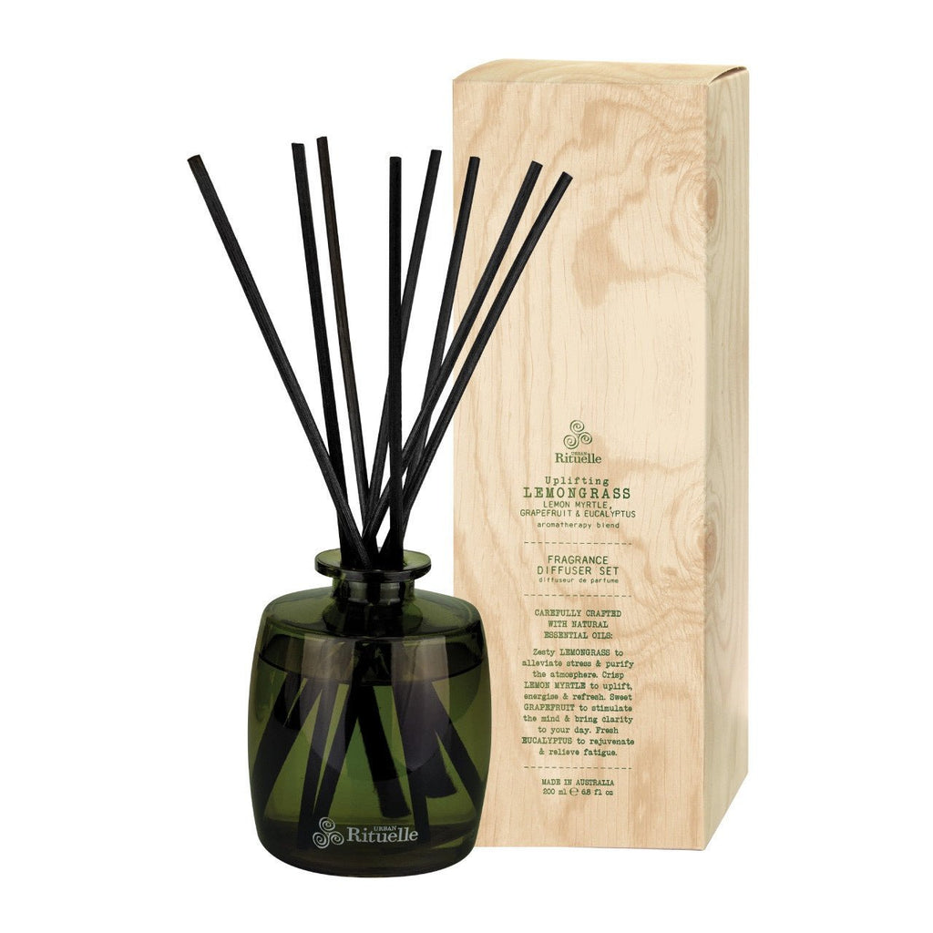 Buy Lemongrass, Lemon Myrtle, Grapefruit & Eucalyptus Fragrance Diffuser Set by Urban Rituelle - at White Doors & Co