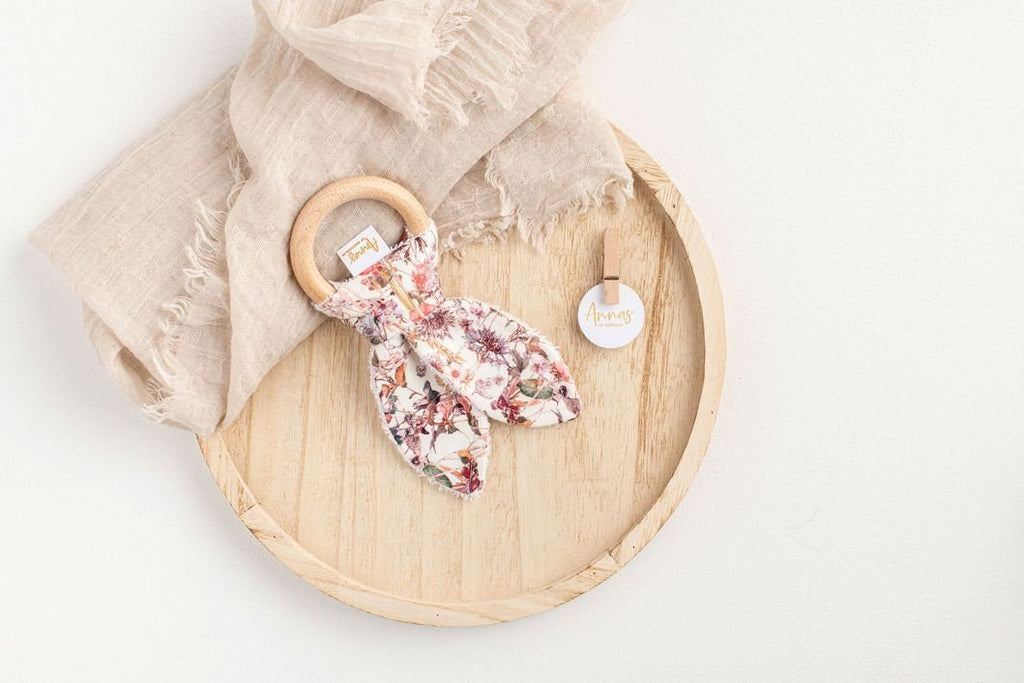 Buy Liberty Print Bunny Teether by Annas Of Australia - at White Doors & Co