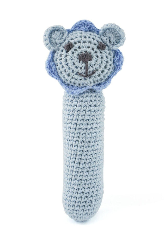 Buy Lion Crotchet Rattle - Blue by DLux - at White Doors & Co