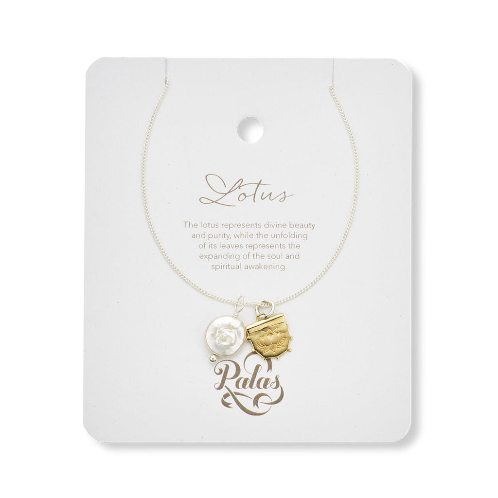 Buy Lotus & Pearl Amulet Necklace by Palas - at White Doors & Co