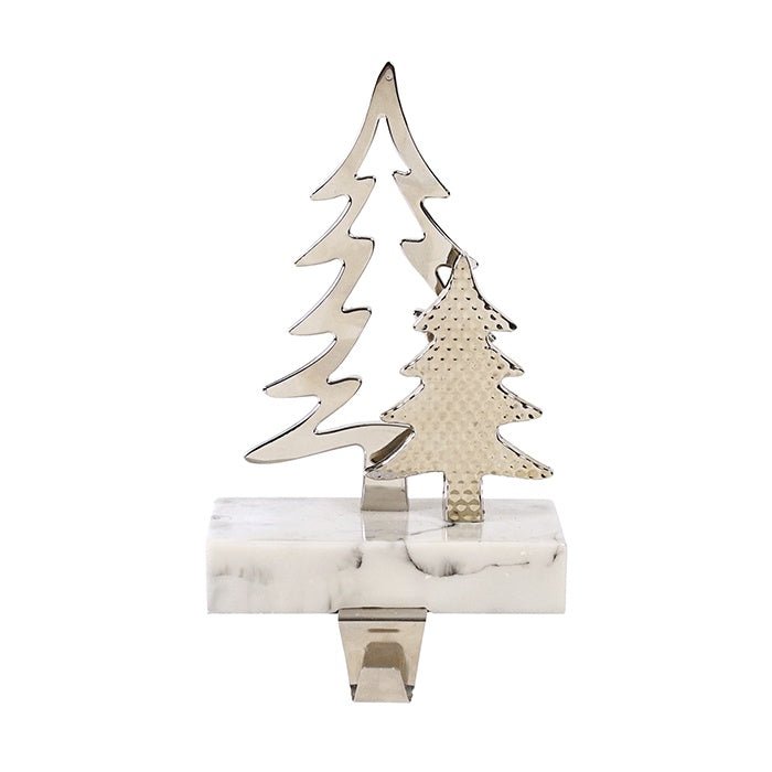 Buy Metal Stocking Holder Silver Marble Tree by Swing - at White Doors & Co