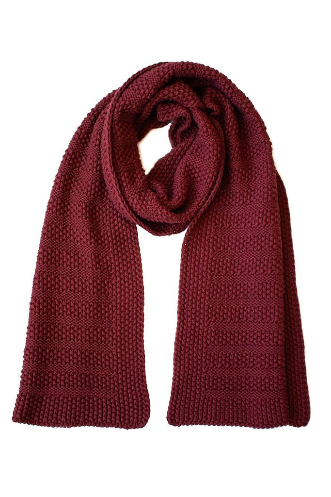 Buy Moss Stitch Knit Scarf Claret by Indus Design - at White Doors & Co