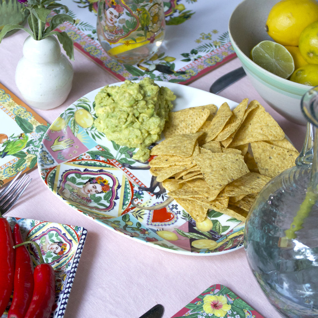 Buy Oval Serving Dish Mexican Folklore Tiles by La La Land - at White Doors & Co