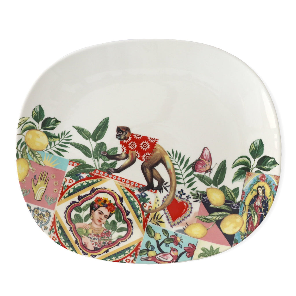 Buy Oval Serving Dish Mexican Folklore Tiles by La La Land - at White Doors & Co