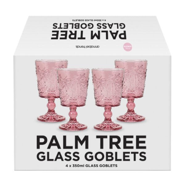 Buy Palm Tree Goblet (Box Of 4) -SALE by Annabel Trends - at White Doors & Co