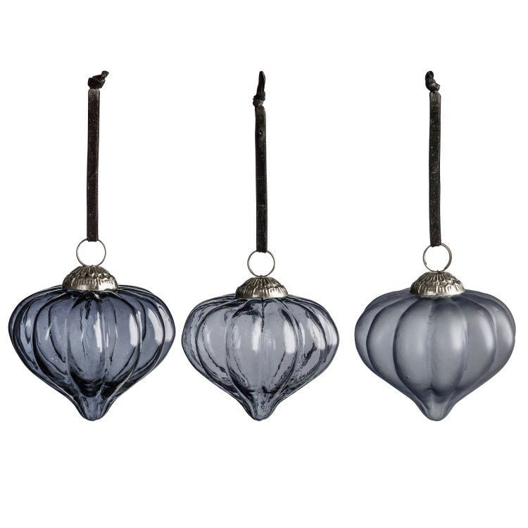 Buy Percy Fluted Baubles Ice Blue Large by Gallery - at White Doors & Co