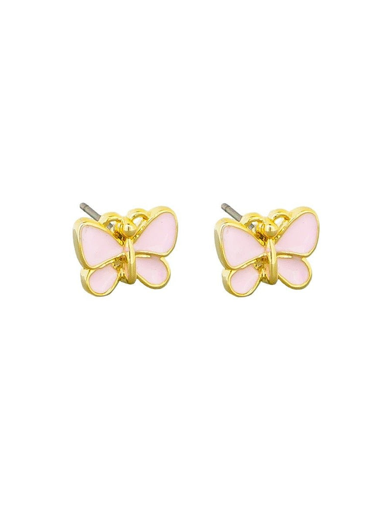 Buy Pink Enamel Butterfly Studs by Tiger Tree - at White Doors & Co