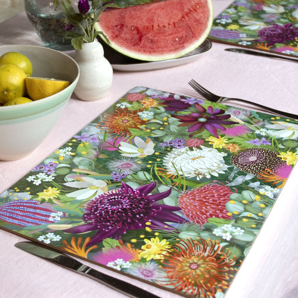 Buy Placemat Set Bush Blooms by La La Land - at White Doors & Co