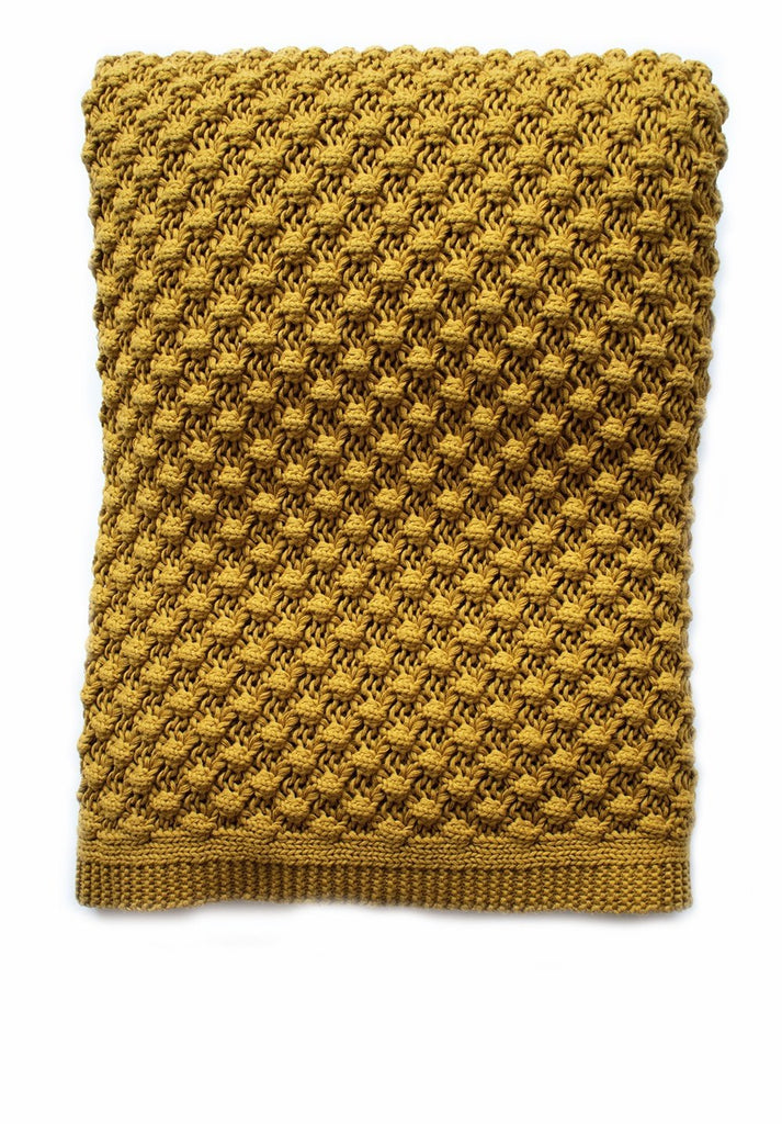Buy Popcorn Throw Mustard by Indus Design - at White Doors & Co