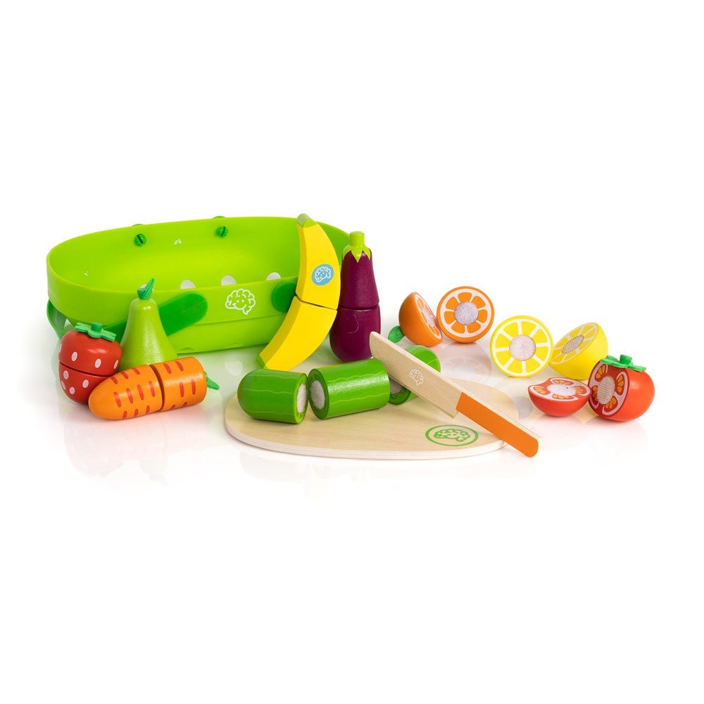 Buy Pretendables Fruit & Veggie Basket Set by Fat Brain - at White Doors & Co