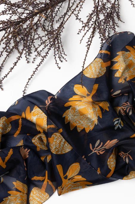 Buy Protea Silk Scarf by Indus Design - at White Doors & Co