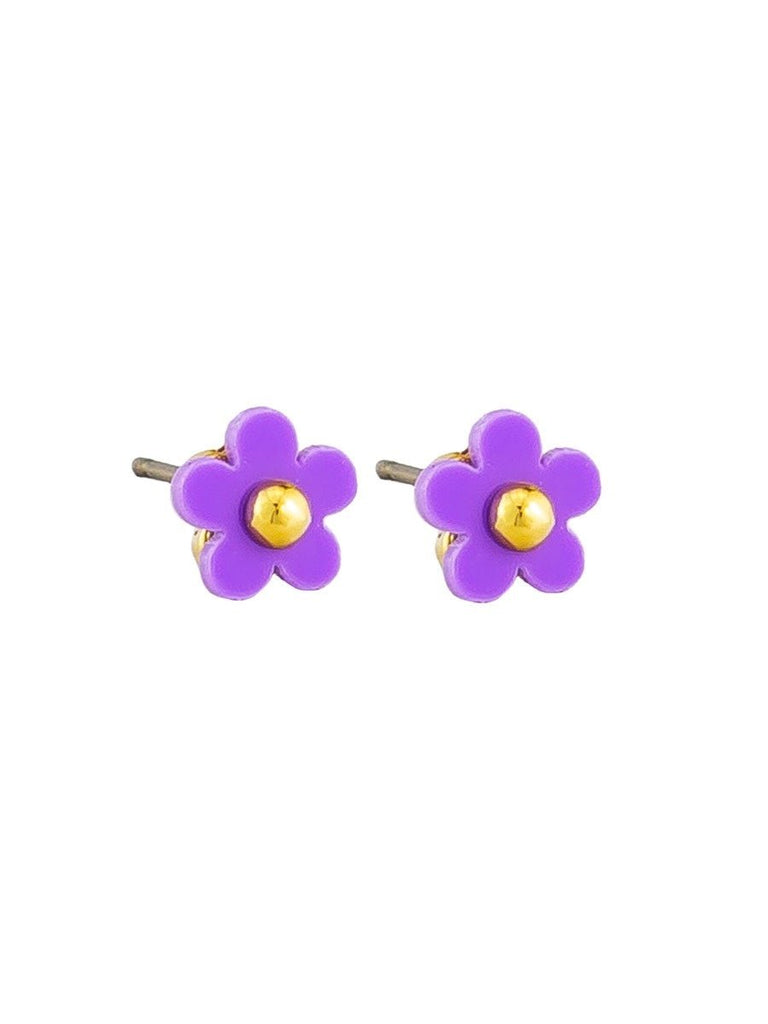 Buy Purple Baby Flower Button Studs by Tiger Tree - at White Doors & Co