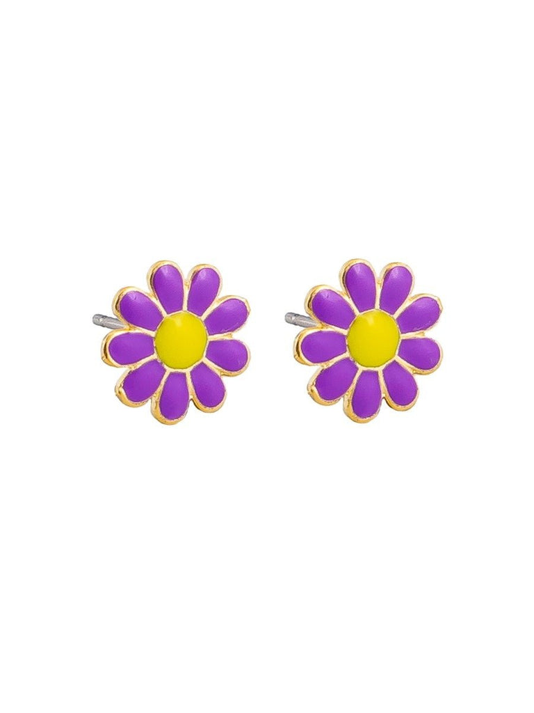 Buy Purple Enamel Daisy Dot Studs by Tiger Tree - at White Doors & Co