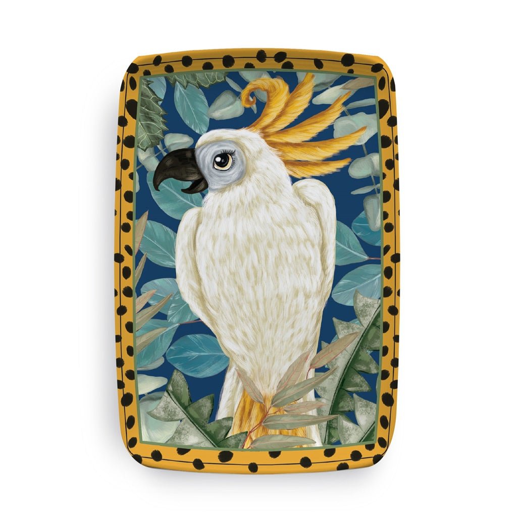 Buy Rectangle Trinket Tray Good Times Cockatoo by La La Land - at White Doors & Co