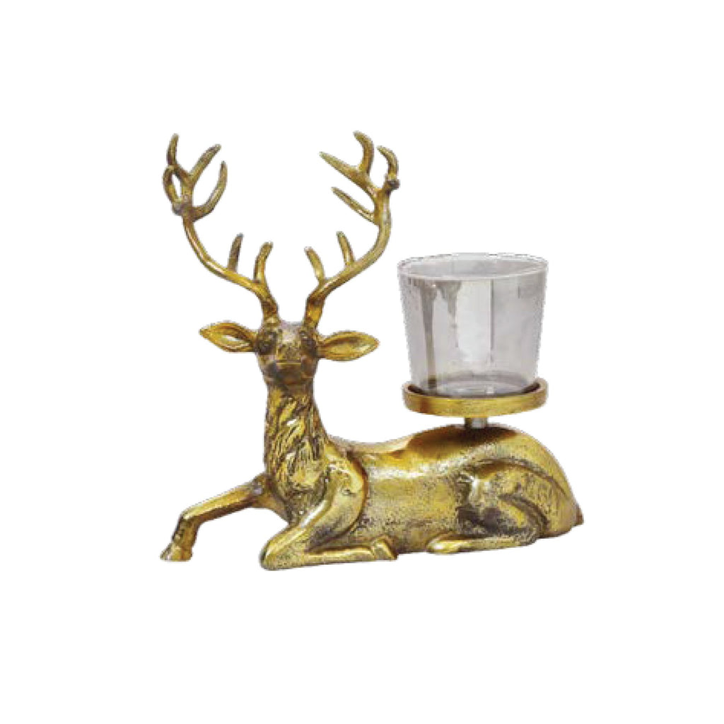Buy Reindeer Sitting Votive Holder by Ruby Star Traders - at White Doors & Co