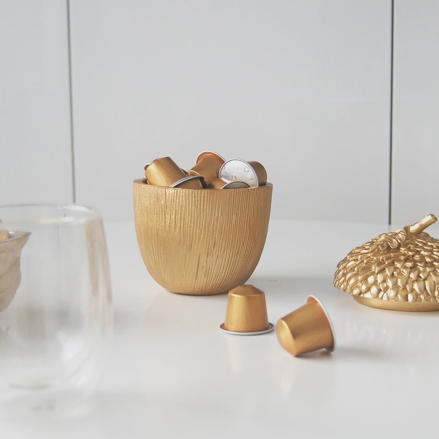 Buy Resin Acorn Box - Gold by White Moose - at White Doors & Co