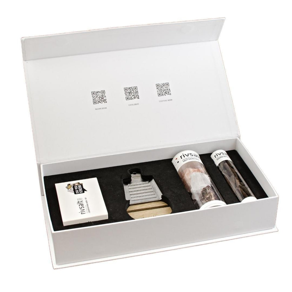 Buy Rivsalt Gift Box Plus - Selection of Salt & Pepper Tasters by Rivsalt - at White Doors & Co