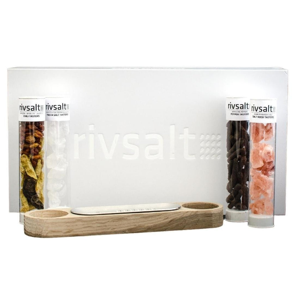 Buy Rivsalt Gift Box Tasters- Selection of Salt, Pepper & Chilli by Rivsalt - at White Doors & Co