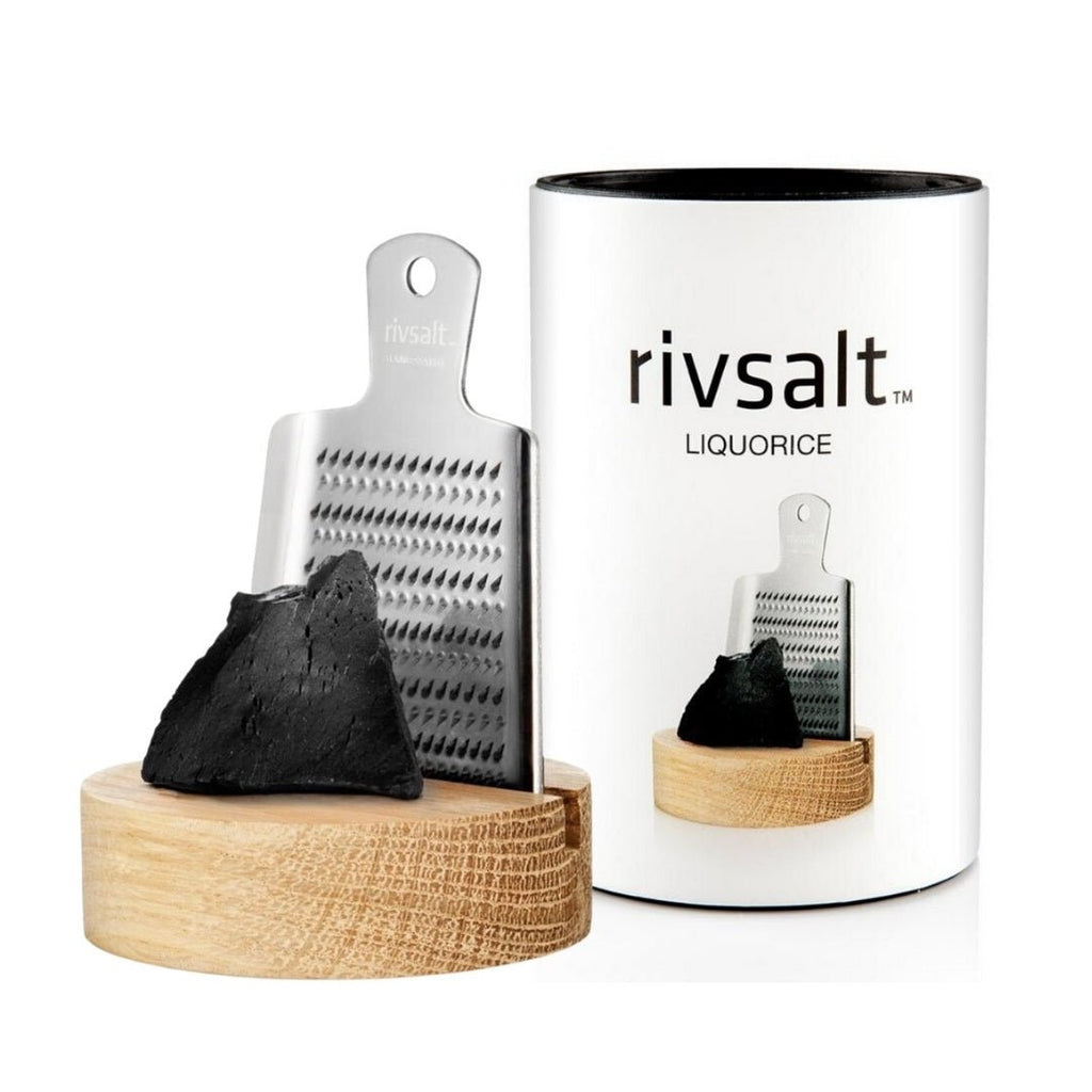 Buy Rivsalt Liquorice - Premium Raw Licorice, Stainless Steel Grater, Oak Stand by Rivsalt - at White Doors & Co