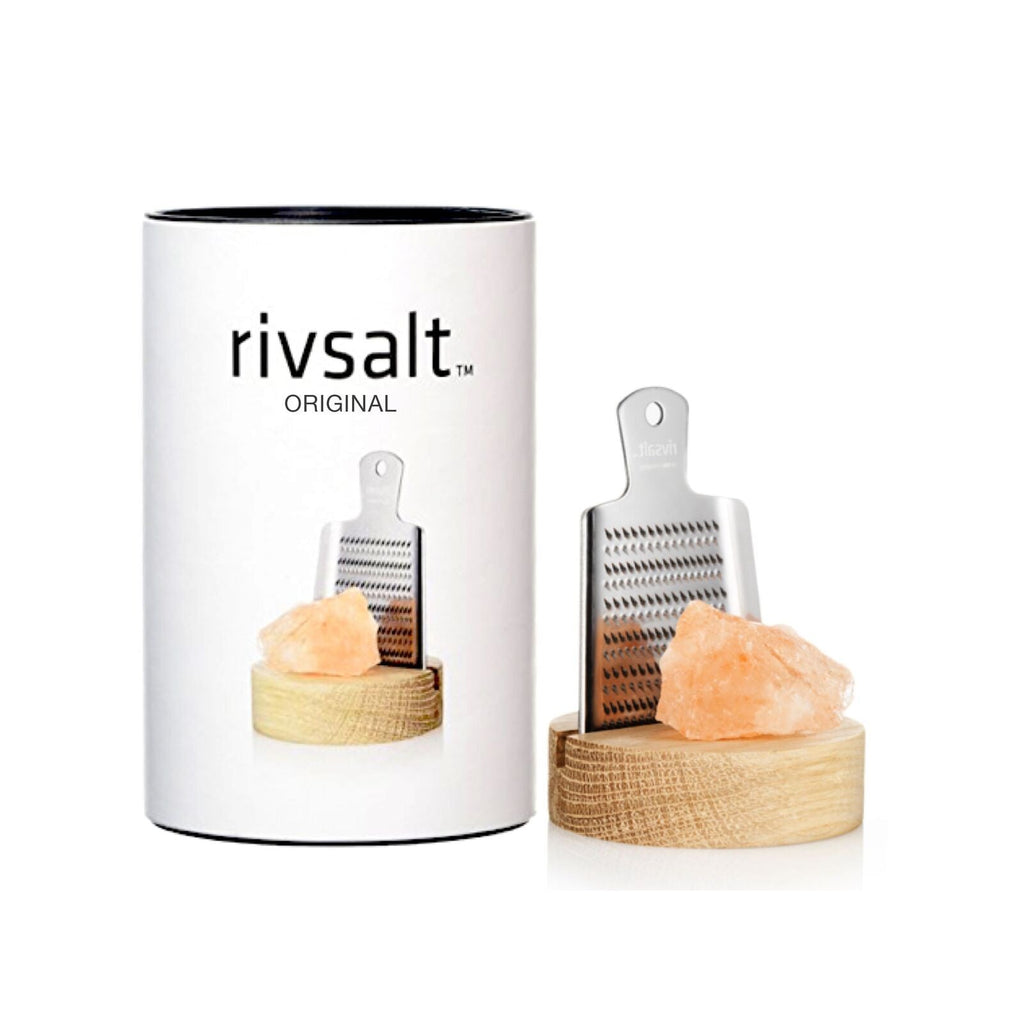 Buy Rivsalt Original - Himalayan Salt with Stainless Steel Grater and Oak Stand by Rivsalt - at White Doors & Co