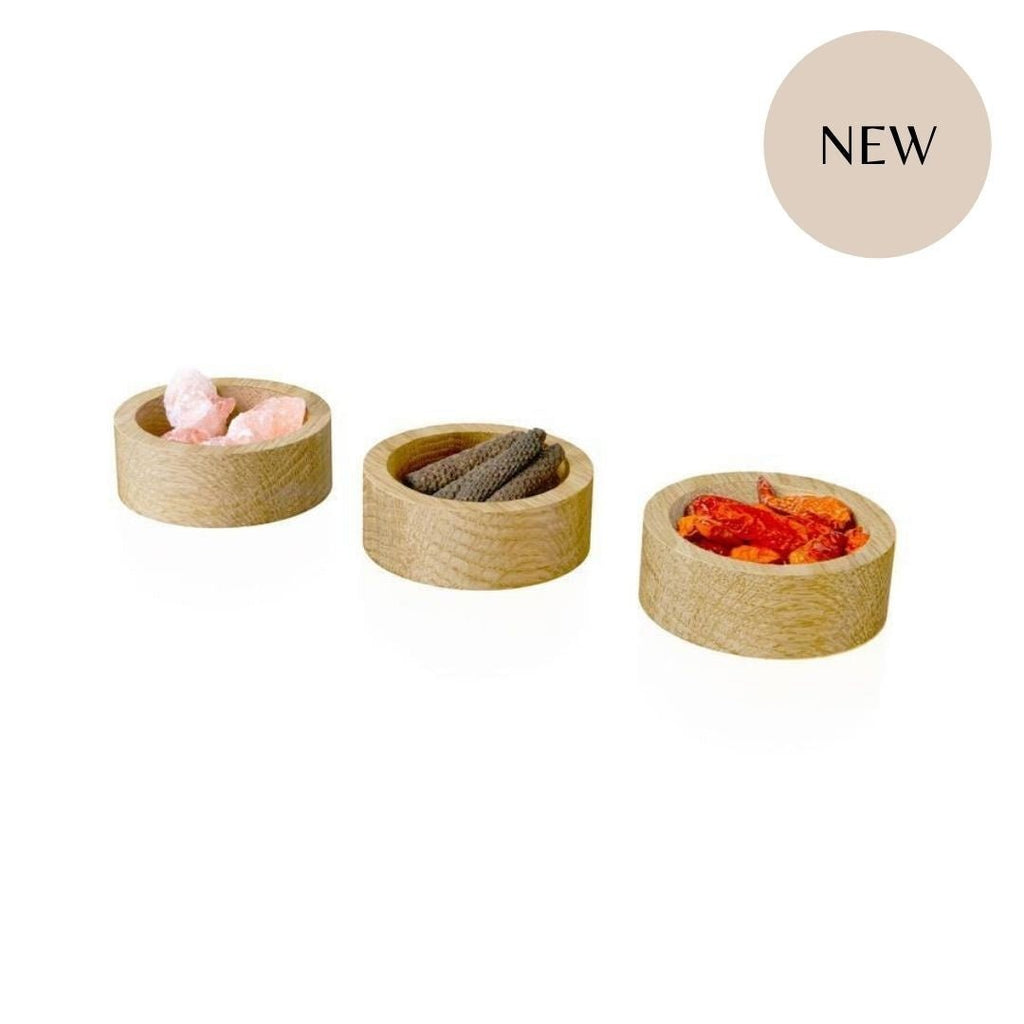 Buy Rivsalt Spice Bowls - Premium Oak Wood by Rivsalt - at White Doors & Co