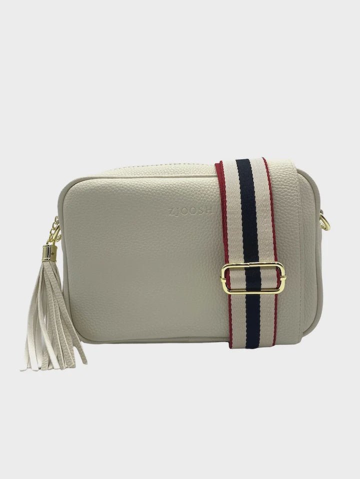 Buy Ruby Sports Cross Body Bag - Ecru by Zjoosh - at White Doors & Co