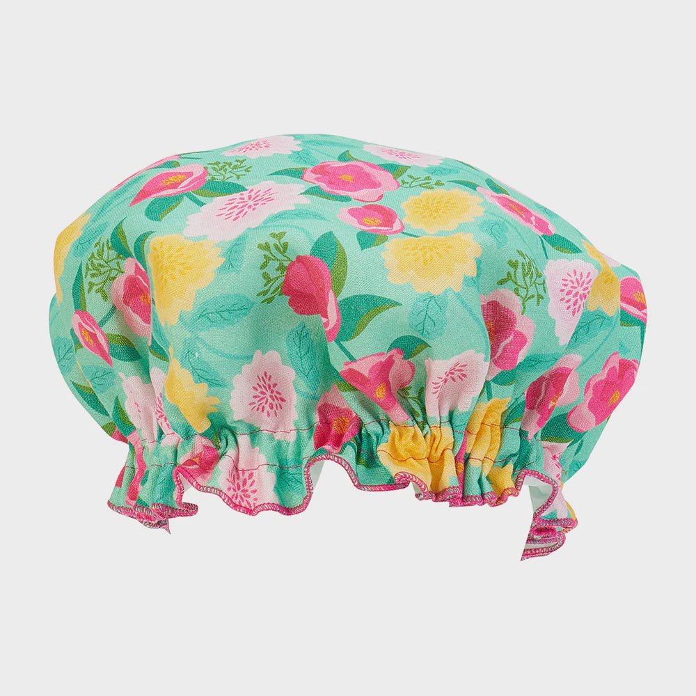 Buy Shower Cap - Linen - Camellias Mint by Annabel Trends - at White Doors & Co