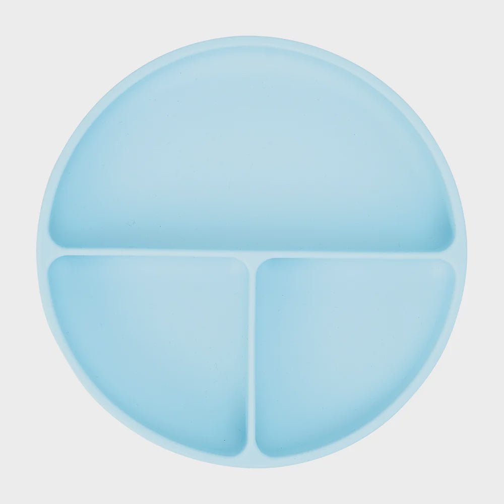 Buy Silicone Suction Divided Plate - Iced Blue by Annabel Trends - at White Doors & Co