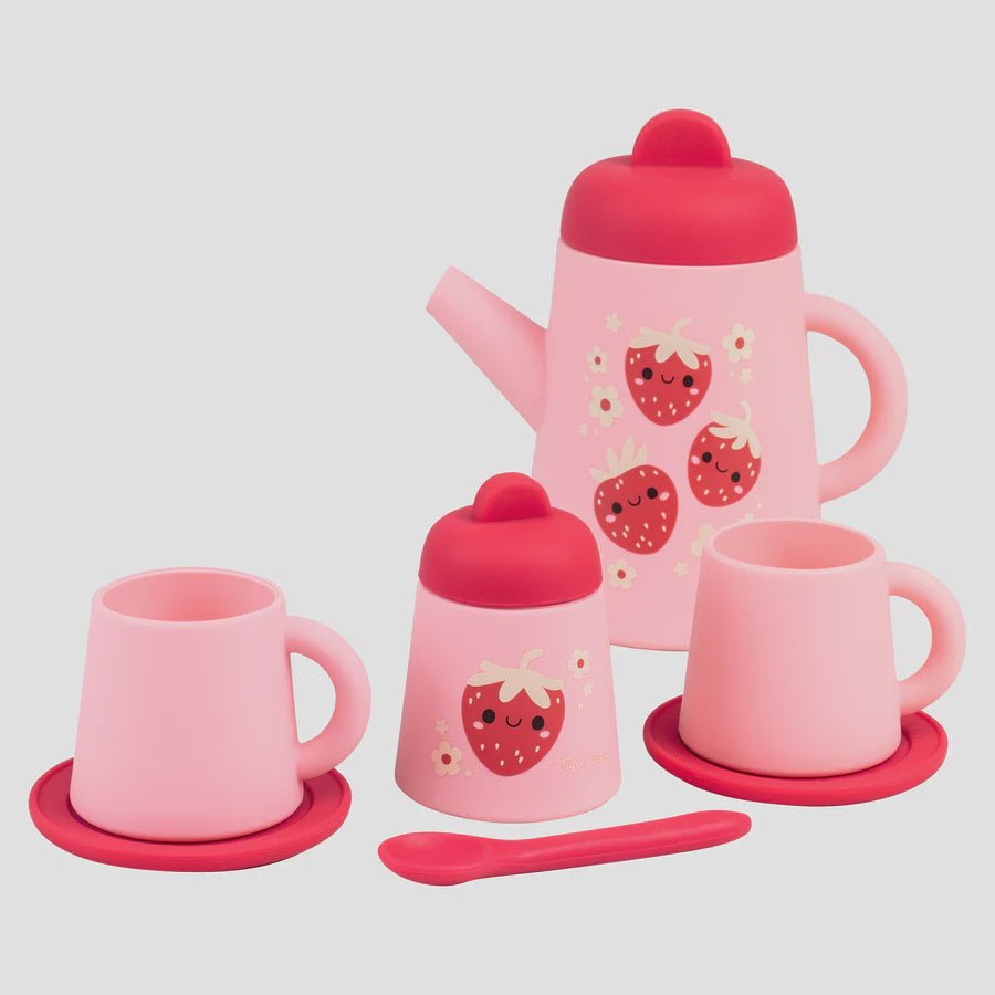 Buy Silicone Tea Set - Strawberry Patch by Tiger Tribe - at White Doors & Co