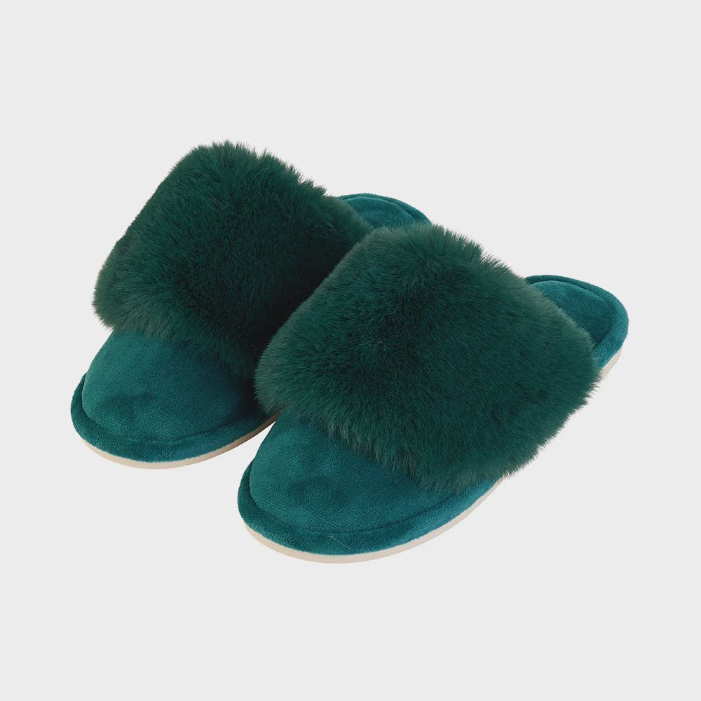 Buy Slipper - Cosy Luxe - Emerald by Annabel Trends - at White Doors & Co