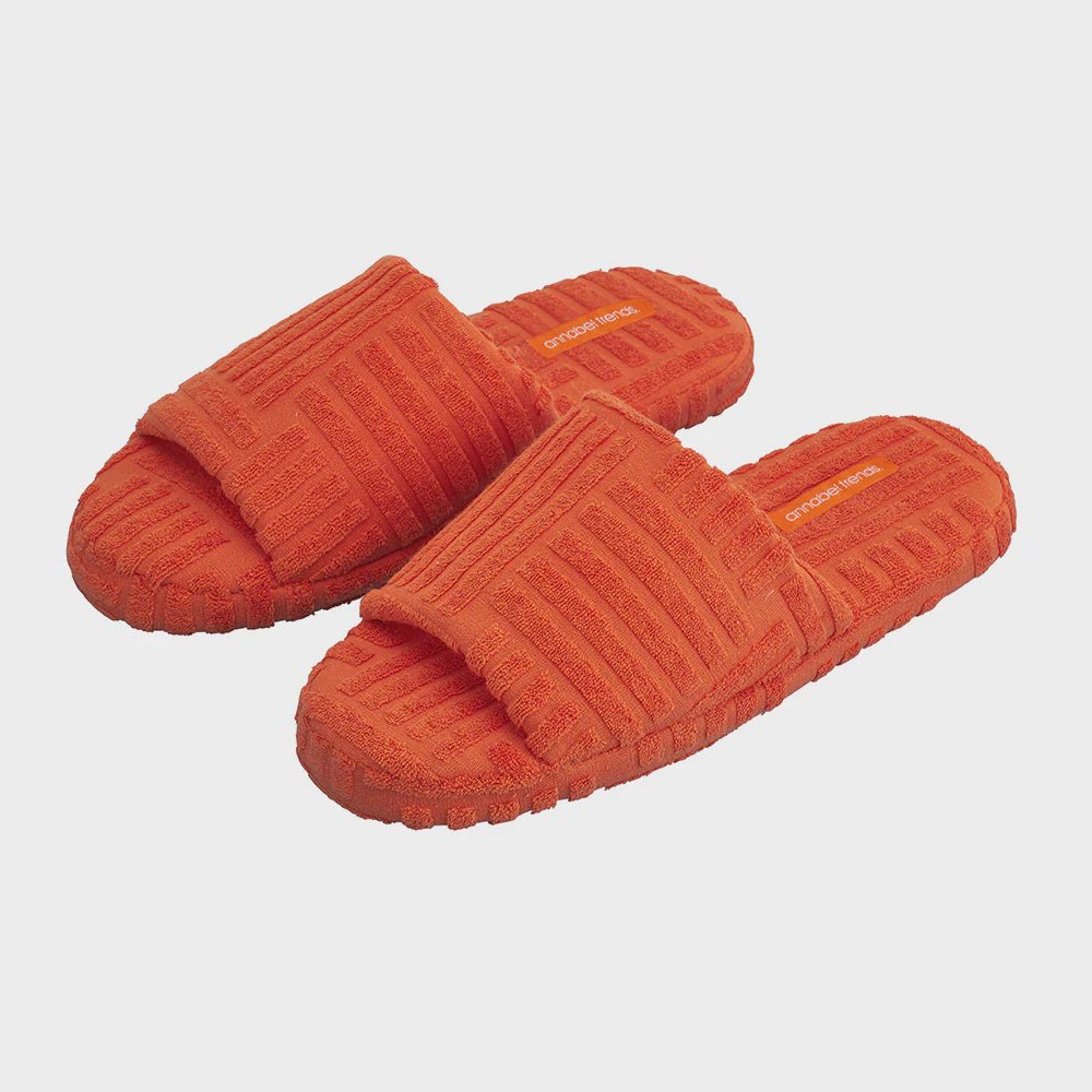 Buy Slipper - Terry Slide - Orange by Annabel Trends - at White Doors & Co