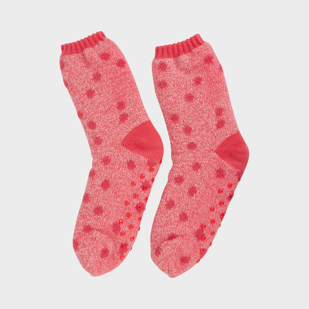 Buy Spotty Bed Socks -Melon by Annabel Trends - at White Doors & Co